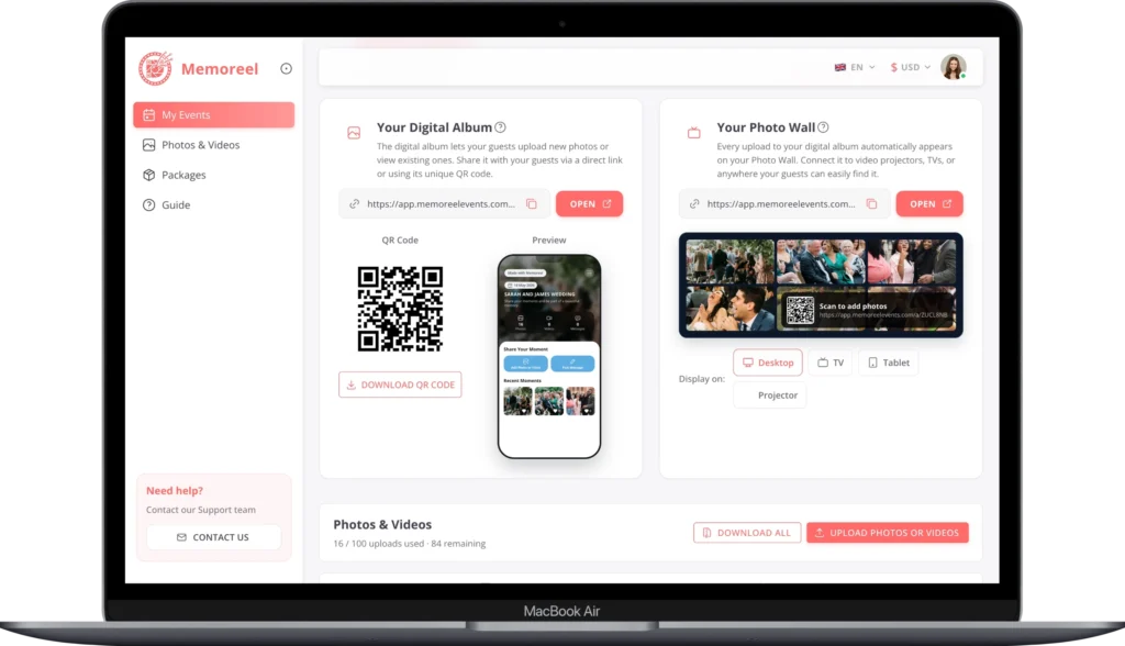 Create Your Digital Event Album & Generate a QR Code