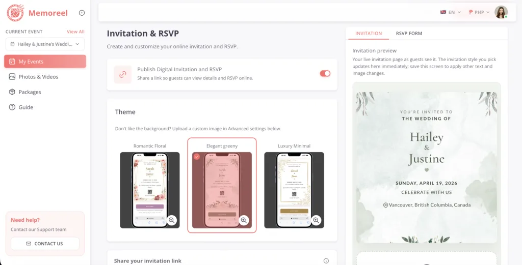 Setup Your Digital Invitation